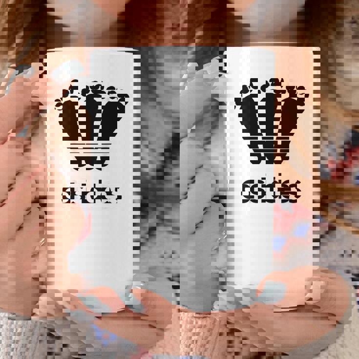 【バックプリント・背中側】アシデス Asides 足です。【変なデザイン屋さん】スポーツ ブランド パロディ 面白 コーヒーマグ 面白い贈り物