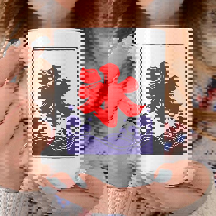 【バックプリント・背中側】氷 のれん 夏（氷屋 かき氷）お祭り 露店 夜店 漢字 文字 昭和レトロ 和柄 イラスト コーヒーマグ 面白い贈り物