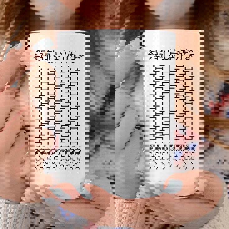 【今日何しようかな 寝よう】あみだくじ 文字 遊び心 おもしろ 面白い ユーモア ギャグ ネタ ウケ狙い 笑える 変な コーヒーマグ 面白い贈り物