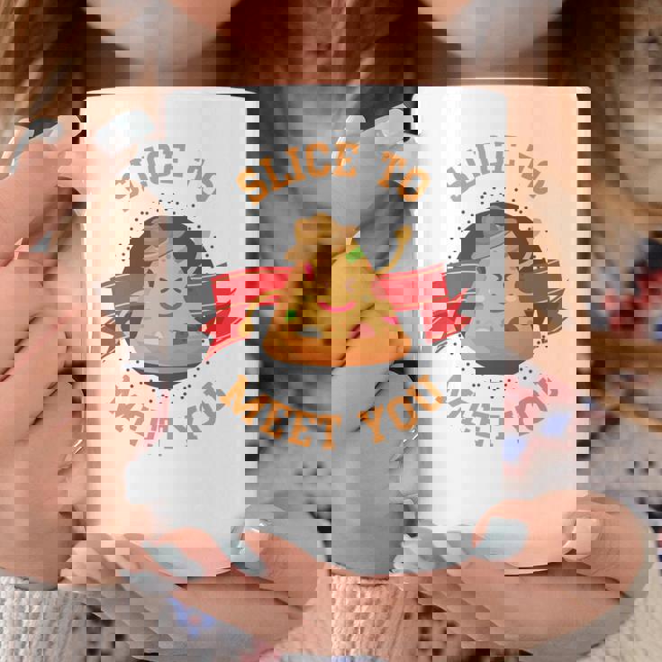 あなたに会うためにチーズクラストとスライス用のスライスが入ったピザ。 長袖tシャツ コーヒーマグ 面白い贈り物