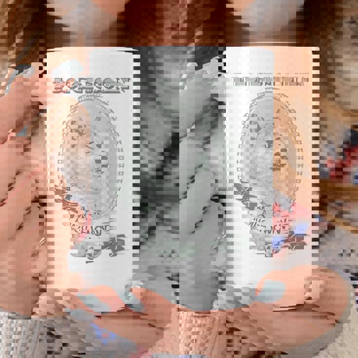 おもしろいいいいどこん 柴犬犬 ドル札 暗号のお金 コーヒーマグ 面白い贈り物