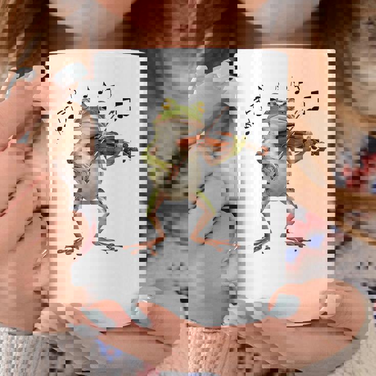 おもしろミュージシャン バイオリニスト かわいいカエル 演奏 バイオリン コーヒーマグ 面白い贈り物