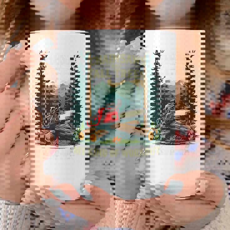 おもしろ林業チェーンソー 背の高い木 ワークアウト ロギング 生活 コーヒーマグ 面白い贈り物