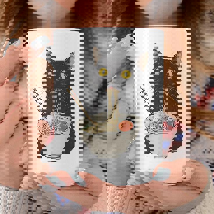 おもしろ猫 食べる 麺 ラーメン 日本猫 食べる 麺 コーヒーマグ 面白い贈り物