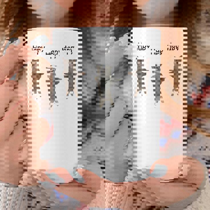 かわいいジャンピング ハッピーキャット ミーム トレンド ファニー コーヒーマグ 面白い贈り物