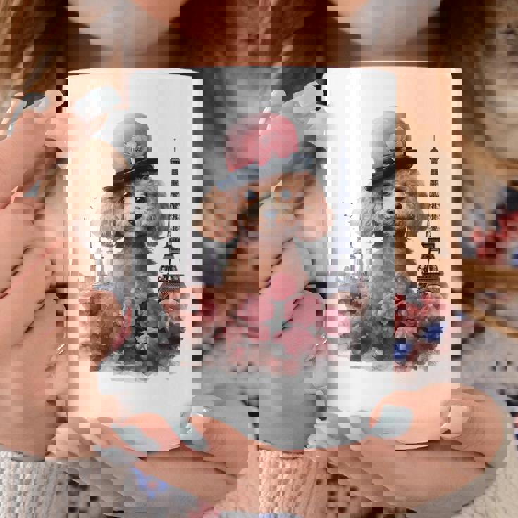 かわいいフレンチパリエッフェル塔トイプードル パリジャンプードル コーヒーマグ 面白い贈り物