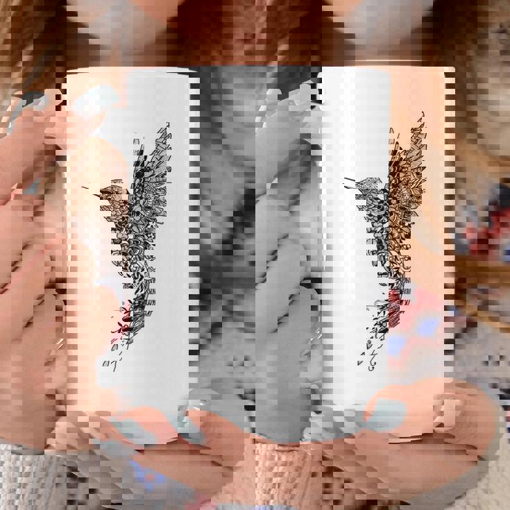 かわいいマンダラ ハチドリ レディース メンズ シャツ コーヒーマグ 面白い贈り物