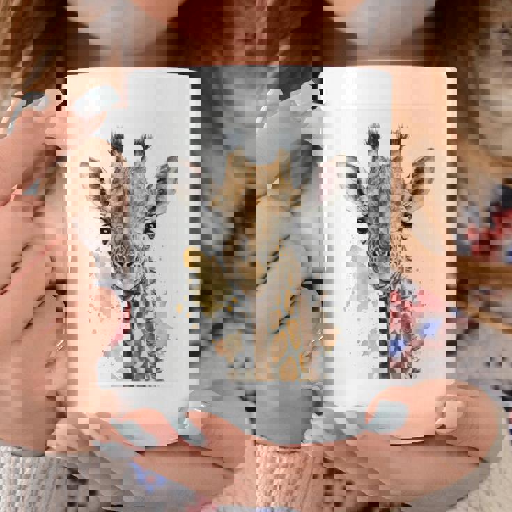 かわいい水彩画 キリン 赤ちゃん 美的 動物 アート 絵画 長袖tシャツ コーヒーマグ 面白い贈り物