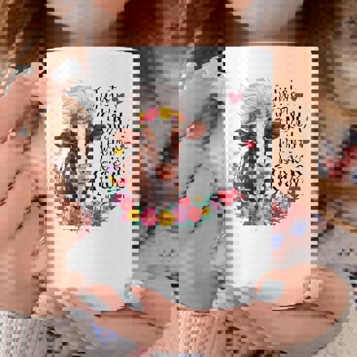 かわいい牛 ただの牛を愛する少女 長袖tシャツ コーヒーマグ 面白い贈り物