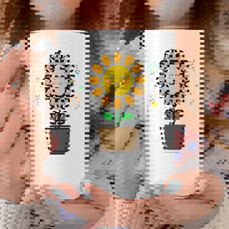 ひまわり 花 ポット シンプル クリップアート コーヒーマグ 面白い贈り物