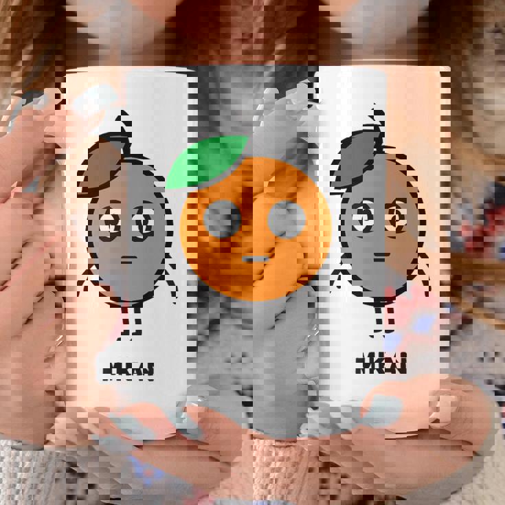 みかん Mikan 顔 イラスト かわいい おもしろ 面白い 簡単 シンプル ゆるい 果物 コーヒーマグ 面白い贈り物