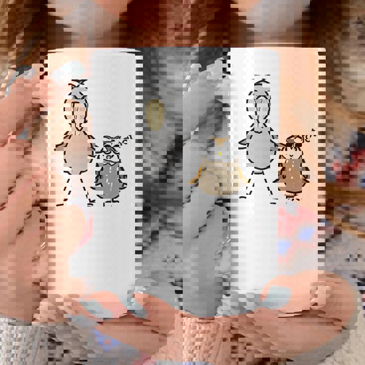 みんな大好きハシビロコウ 動かない鳥 はしび郎クラブtシャツ ハシビ郎とフクロウ Zoo ハシビロコウ フクロウ 鳥 コーヒーマグ 面白い贈り物