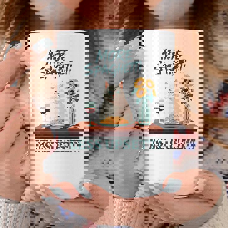 より多くのスパゲッティ、より少ないアップセッティ、イタリア料理 猫愛好家 コーヒーマグ 面白い贈り物