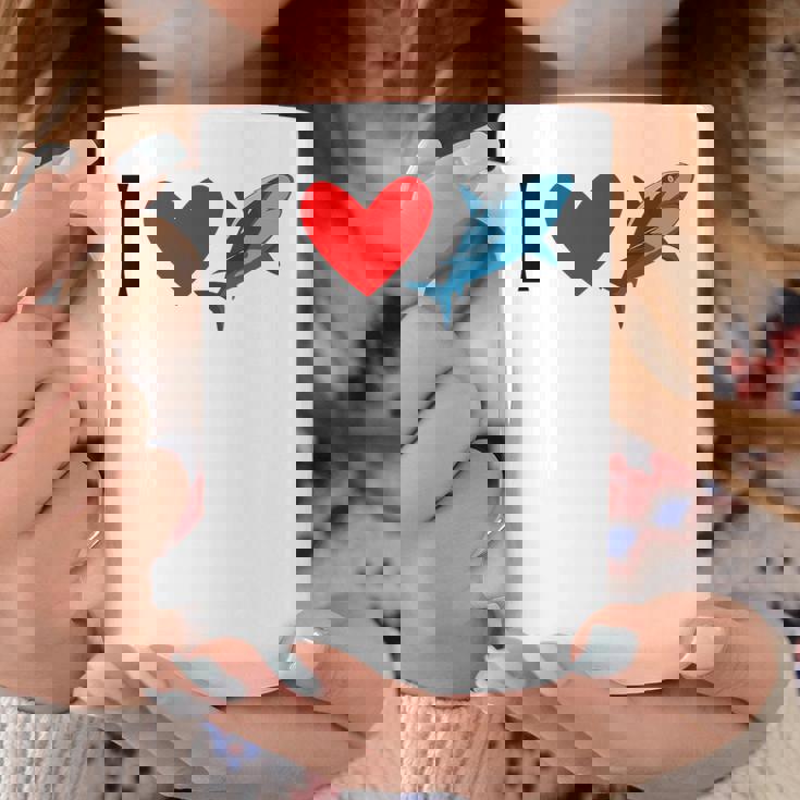 アイ・ラブ・シャークス コーヒーマグ 面白い贈り物