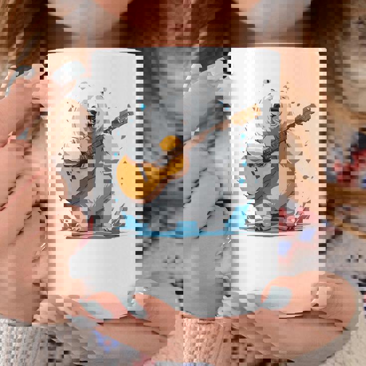 アコースティックギターを弾くクマ、ベアギタリスト 長袖tシャツ コーヒーマグ 面白い贈り物