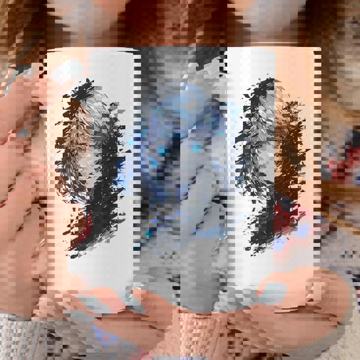 アニメ 漫画 グラフィック 青い目 アート アニメ コーヒーマグ 面白い贈り物