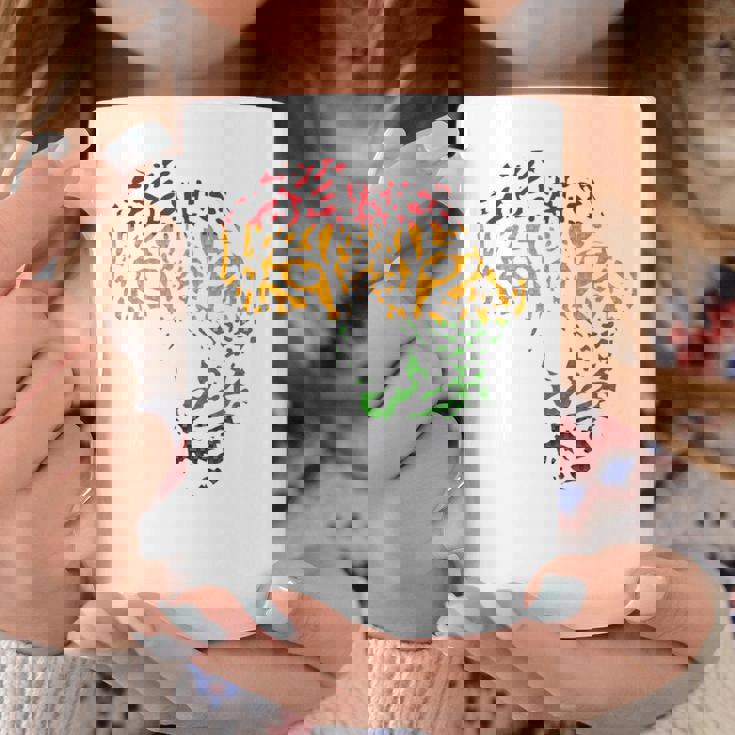 アフリカ地図 ヒョウ柄 アフリカラスタカラー コーヒーマグ 面白い贈り物