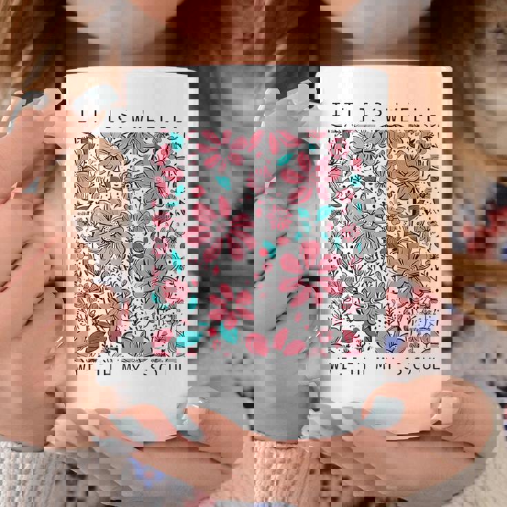 イット・イズ・ウェル・ウィズ・マイ・ソウル・フラワー コーヒーマグ 面白い贈り物