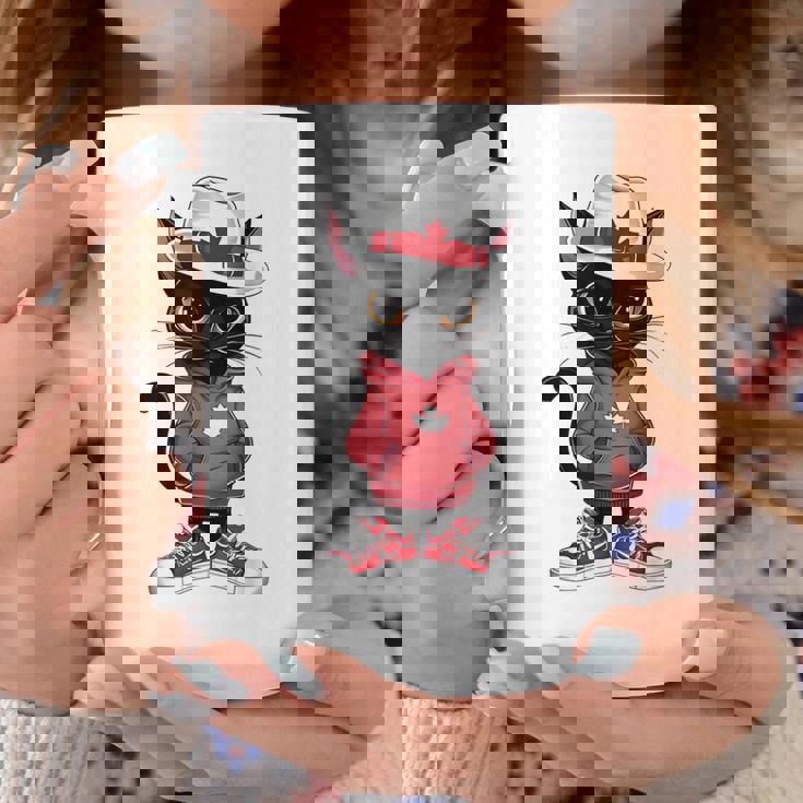 カナダデー 面白い クール 黒猫 カナダ国旗 キッズ 女の子 男の子 コーヒーマグ 面白い贈り物
