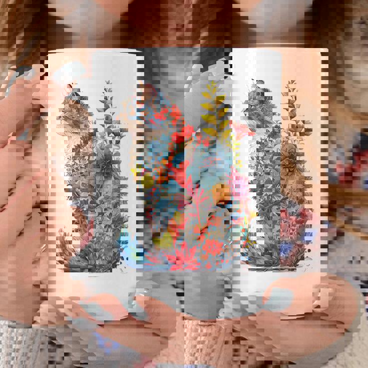 カラフル 花 猫 コーヒーマグ 面白い贈り物