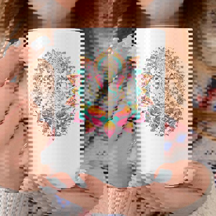 ガネーシャシンボル ヨガ ヒンドゥー教 象 神 ガネーシャ プージャ 長袖tシャツ コーヒーマグ 面白い贈り物