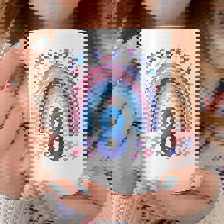 キッズ 誕生日 8 女の子 レインボー 水彩 8歳 コーヒーマグ 面白い贈り物