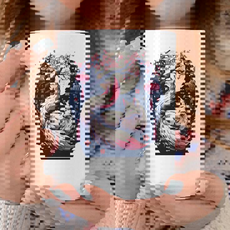 キツネ キツネ 桜 花 日本 九尾狐 長袖tシャツ コーヒーマグ 面白い贈り物