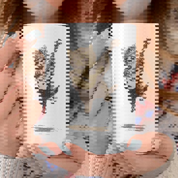 ギターを弾く面白い猫 面白いギター猫 コーヒーマグ 面白い贈り物