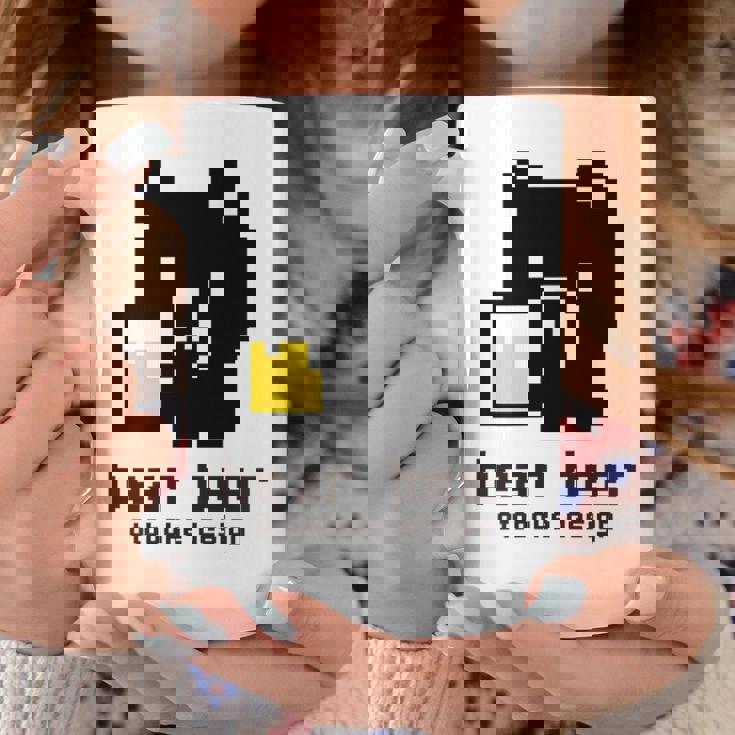 クマ ビール ドット絵 かわいい レトロ コーヒーマグ 面白い贈り物