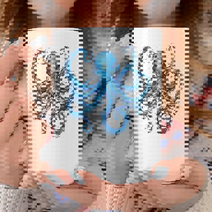 クール ブルー タコ 海 海 好き 触手 タコ好き コーヒーマグ 面白い贈り物