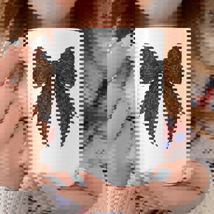 コケット リボン ブラック グレー チーター ヒョウ柄 女の子 ママ コーヒーマグ 面白い贈り物