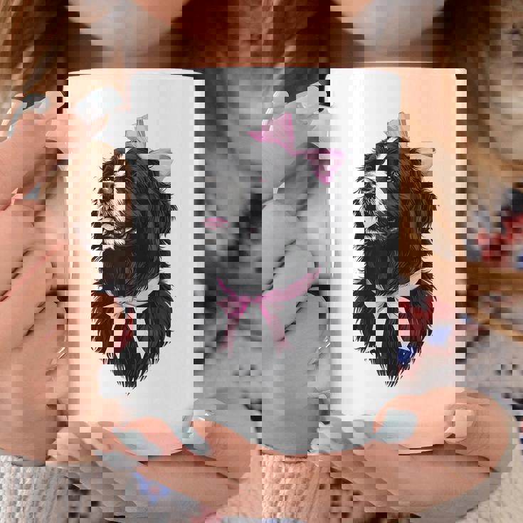 コケット リボン ニューファンドランド 犬 犬 ママ ピンクリボン 女の子 コーヒーマグ 面白い贈り物