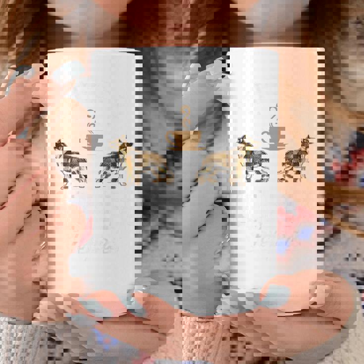 バックプリント コーヒーとジャーマン シェパード コーヒーマグ 面白い贈り物