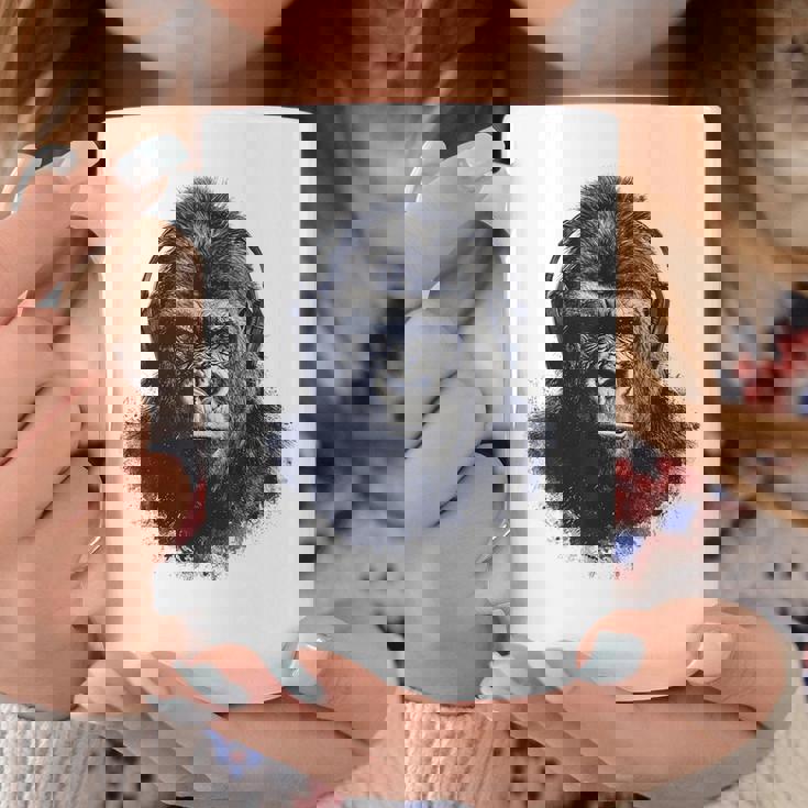 ゴリラ 描画 動物 イラスト 抽象画 アート ゴリラ コーヒーマグ 面白い贈り物