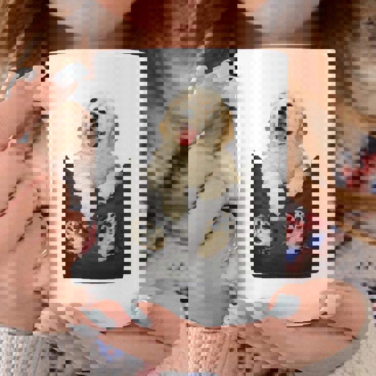 ゴールデンレトリバー ポケットに入った子犬 長袖tシャツ コーヒーマグ 面白い贈り物