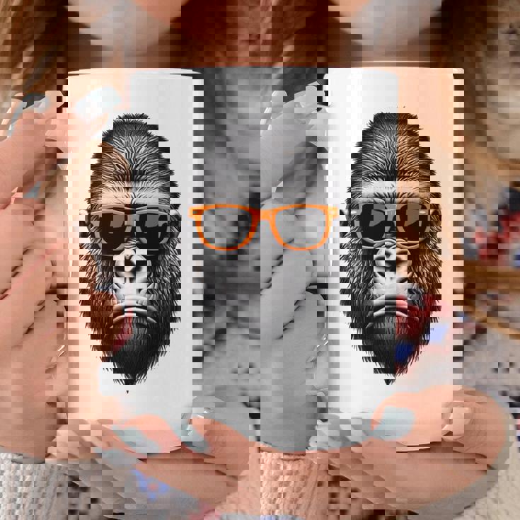 サングラスをかけたクールなゴリラグラフィックアート 長袖tシャツ コーヒーマグ 面白い贈り物