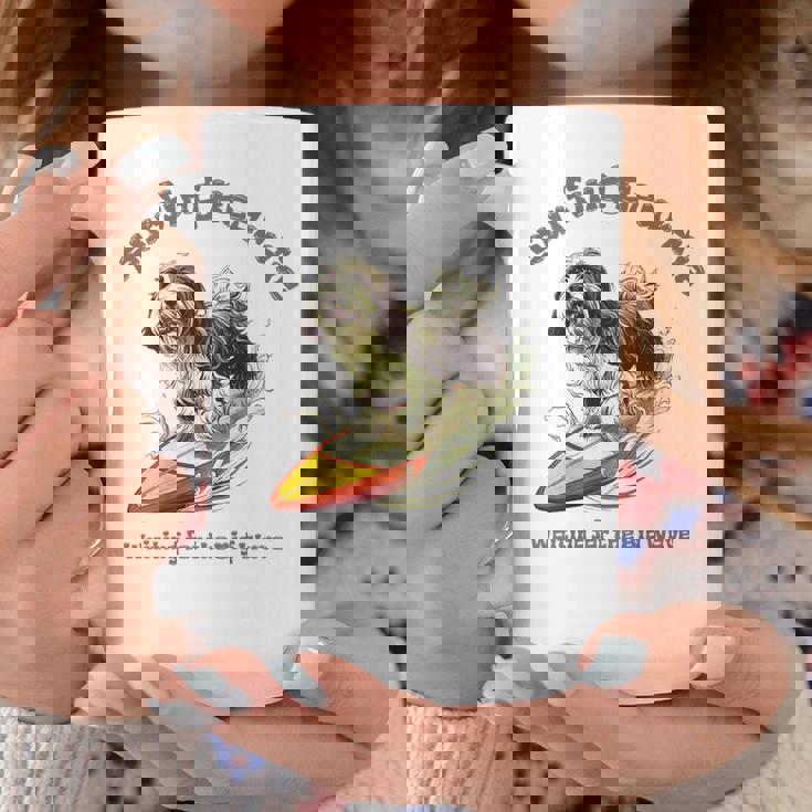 サーフィン 犬 ビアデッドコリー かわいい 面白い コーヒーマグ 面白い贈り物