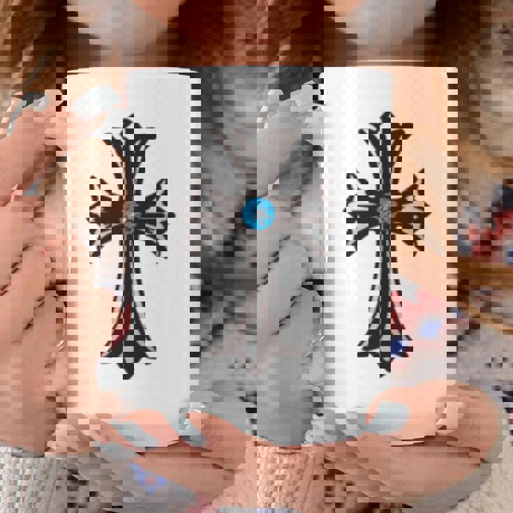 シルバークロス ブルーダイヤ 長袖tシャツ コーヒーマグ 面白い贈り物