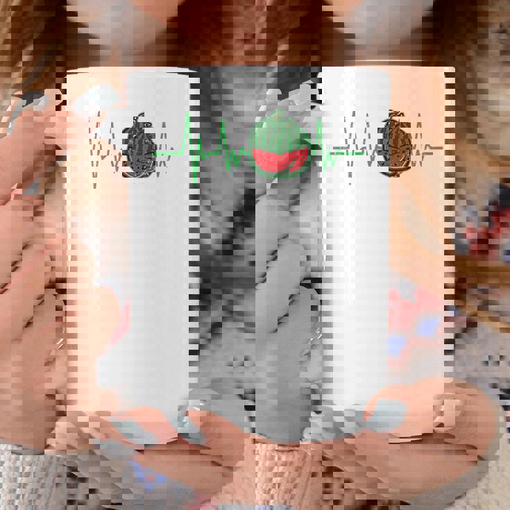 スイカ 農家 ハートビート ガーデニング 果物 農業 庭師 長袖tシャツ コーヒーマグ 面白い贈り物