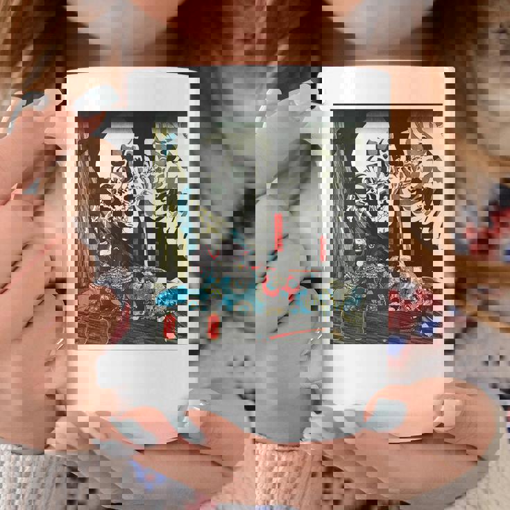 スケルトン 妖怪 歌川 国芳 日本美術 ハロウィン 相馬の古内裏 善知安方忠義伝 バックプリント コーヒーマグ 面白い贈り物