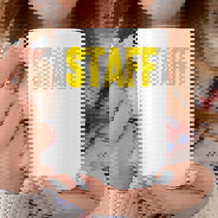 スタッフ イベント コスチューム クルー 音楽祭 バックプリント ワーカー コーヒーマグ 面白い贈り物