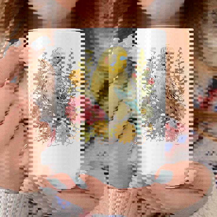 セキセイインコ 鳥 ママ セキセイインコ オウム ヴィンテージフラワー コーヒーマグ 面白い贈り物