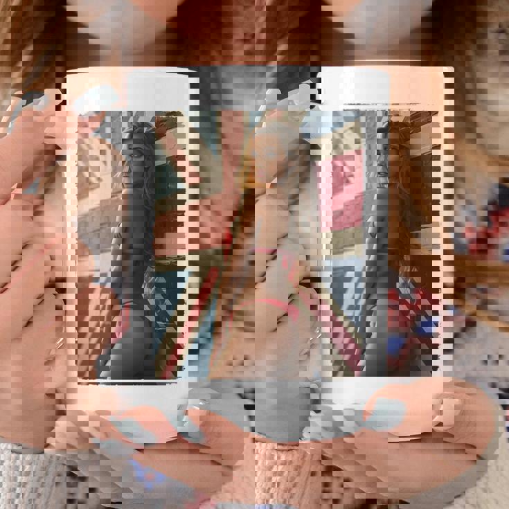 セクシーガールグラフィックtシャツ 「ホットピンナップガール&イギリスの旗」 長袖tシャツ コーヒーマグ 面白い贈り物