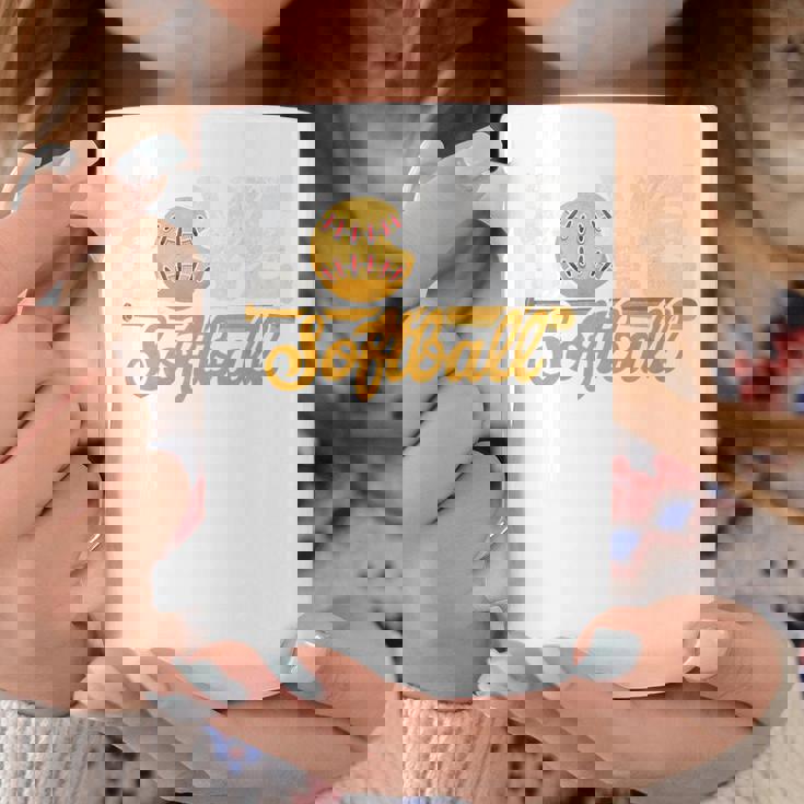 ソフトボール好き スポーツボール ラブ ソフトボール チームメイト 野球 長袖tシャツ コーヒーマグ 面白い贈り物