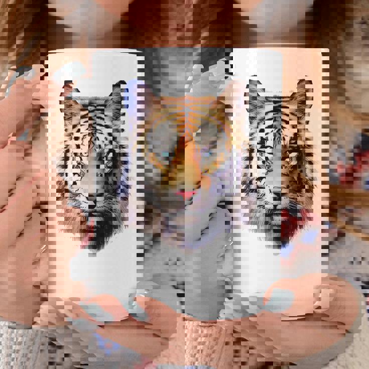 タイガー アニマル プリント グラフィック デッサン アートワーク フェイス トラ コーヒーマグ 面白い贈り物