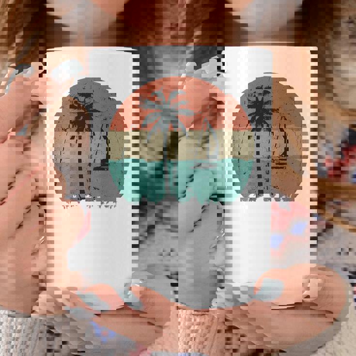 トロピカル ビーチ ヤシの木 ヴィンテージ レトロ 70年代 80年代 航海 コーヒーマグ 面白い贈り物