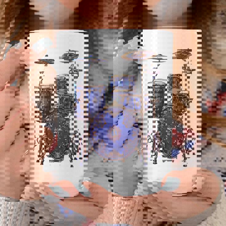 ドラム ドラマー ドラミング ドラム 長袖tシャツ コーヒーマグ 面白い贈り物