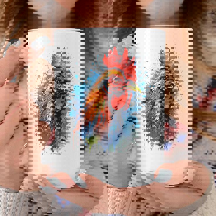 ニワトリ 動物 絵画 グラフィック 抽象 カラフル チキン コーヒーマグ 面白い贈り物