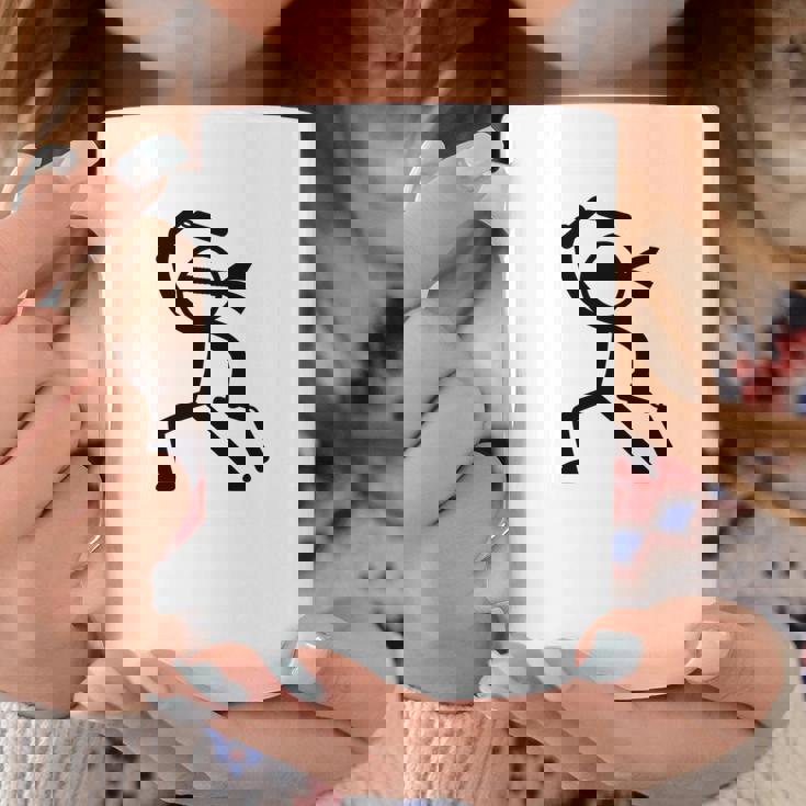 ヌンチャク棒人間クリップアートグラフィック 長袖tシャツ コーヒーマグ 面白い贈り物