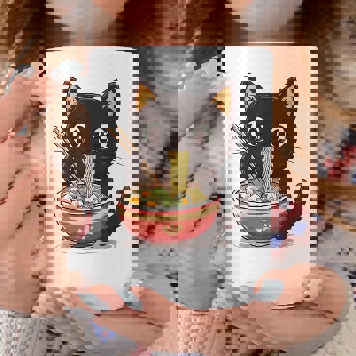 ヌードルキャット黒猫ラーメンデザイン コーヒーマグ 面白い贈り物